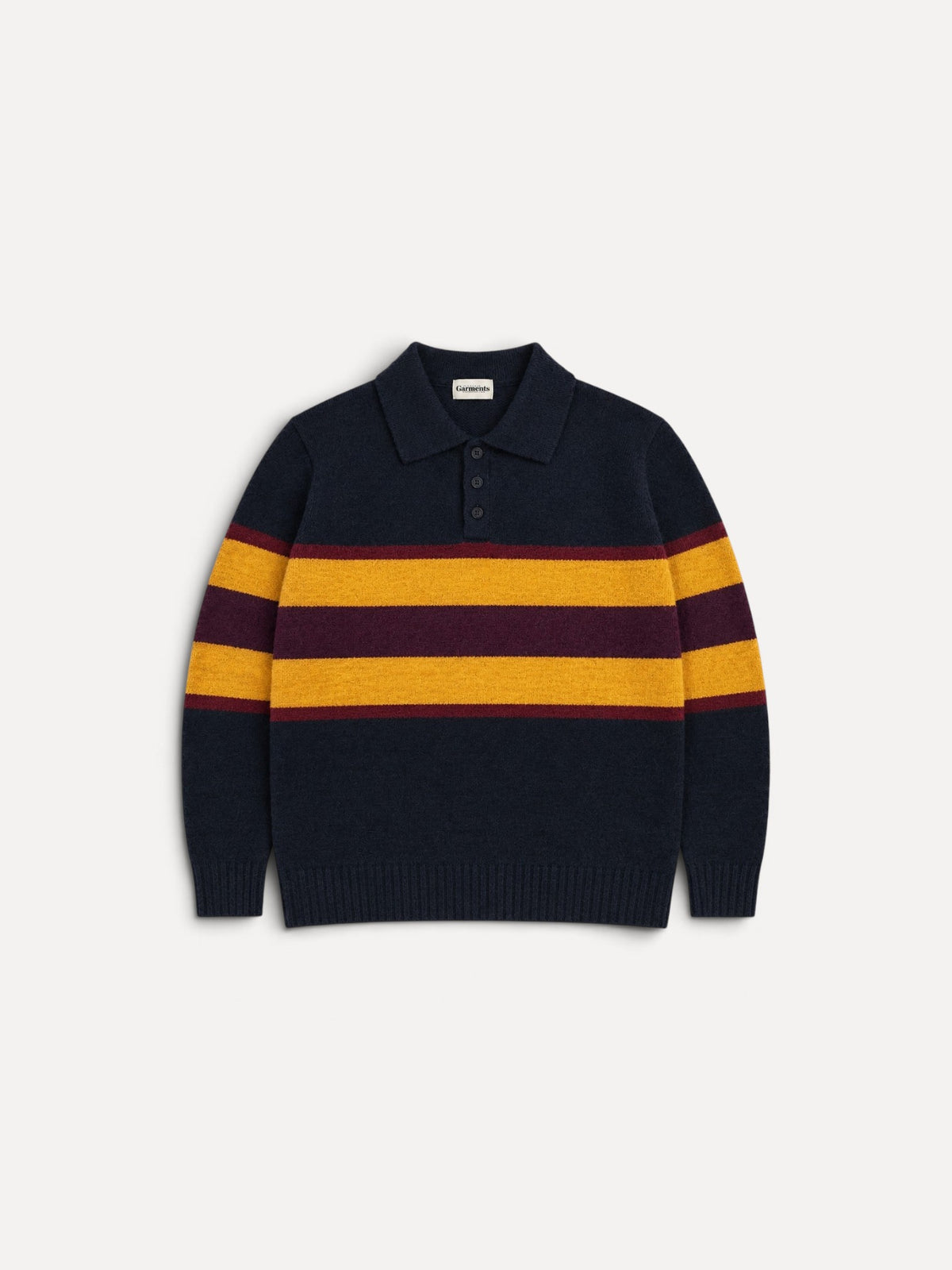 Eric Knitted Rugger Jumper - Navy