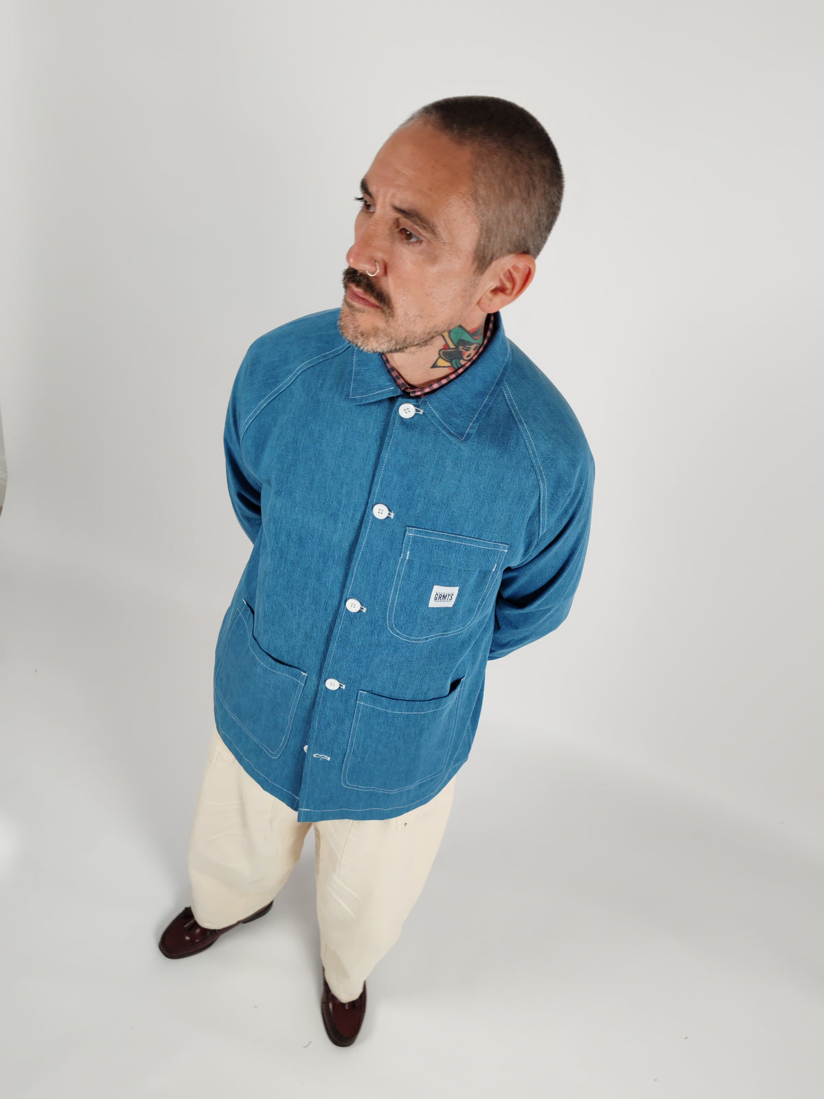 "Simple" Washed Denim Chore