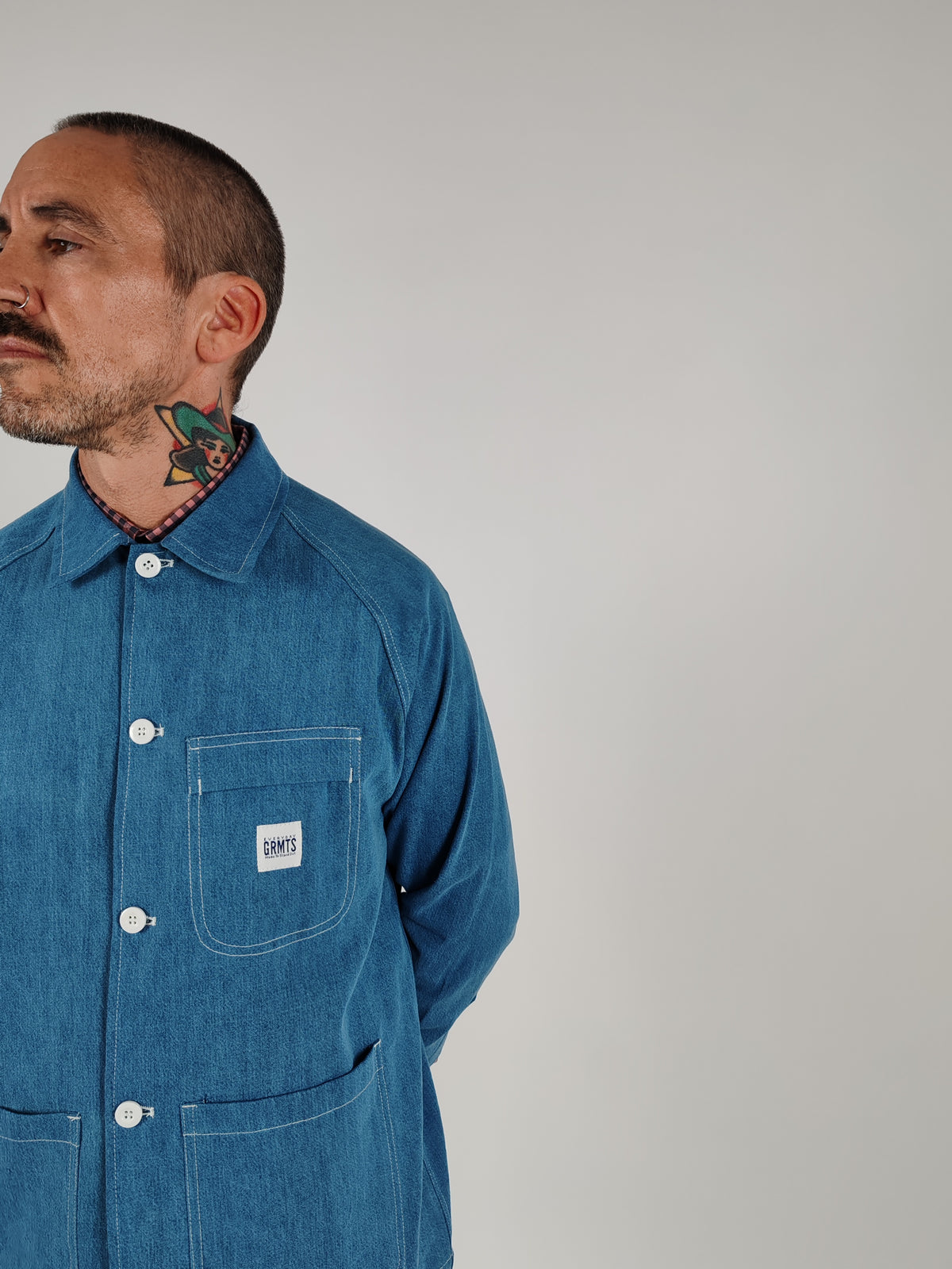 "Simple" Washed Denim Chore