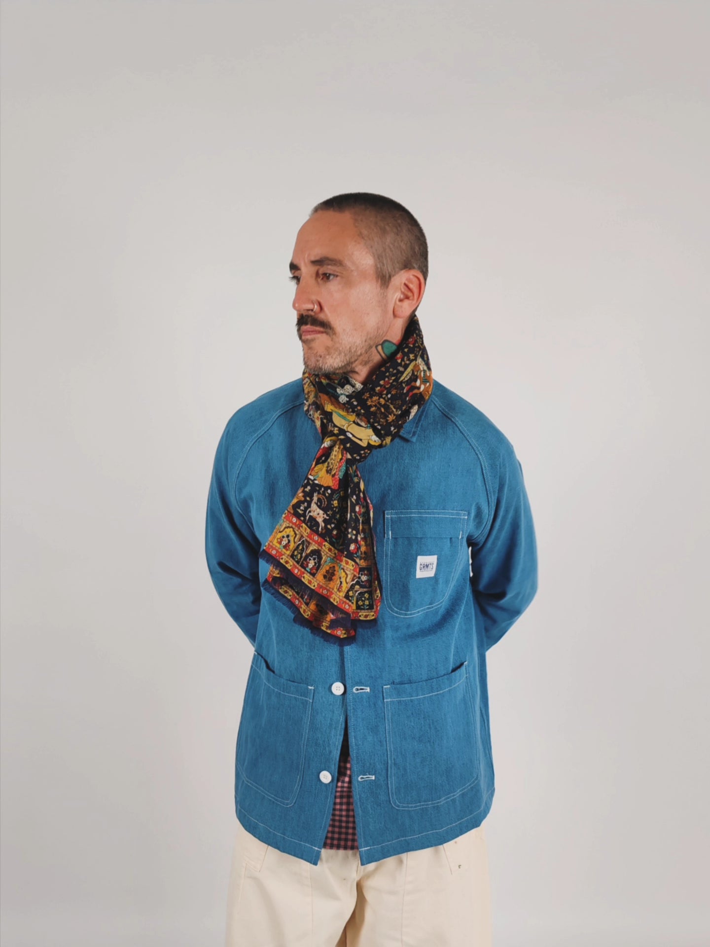 "Simple" Washed Denim Chore