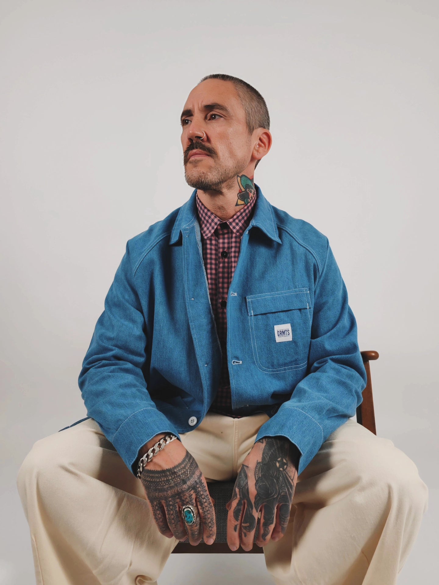 "Simple" Washed Denim Chore