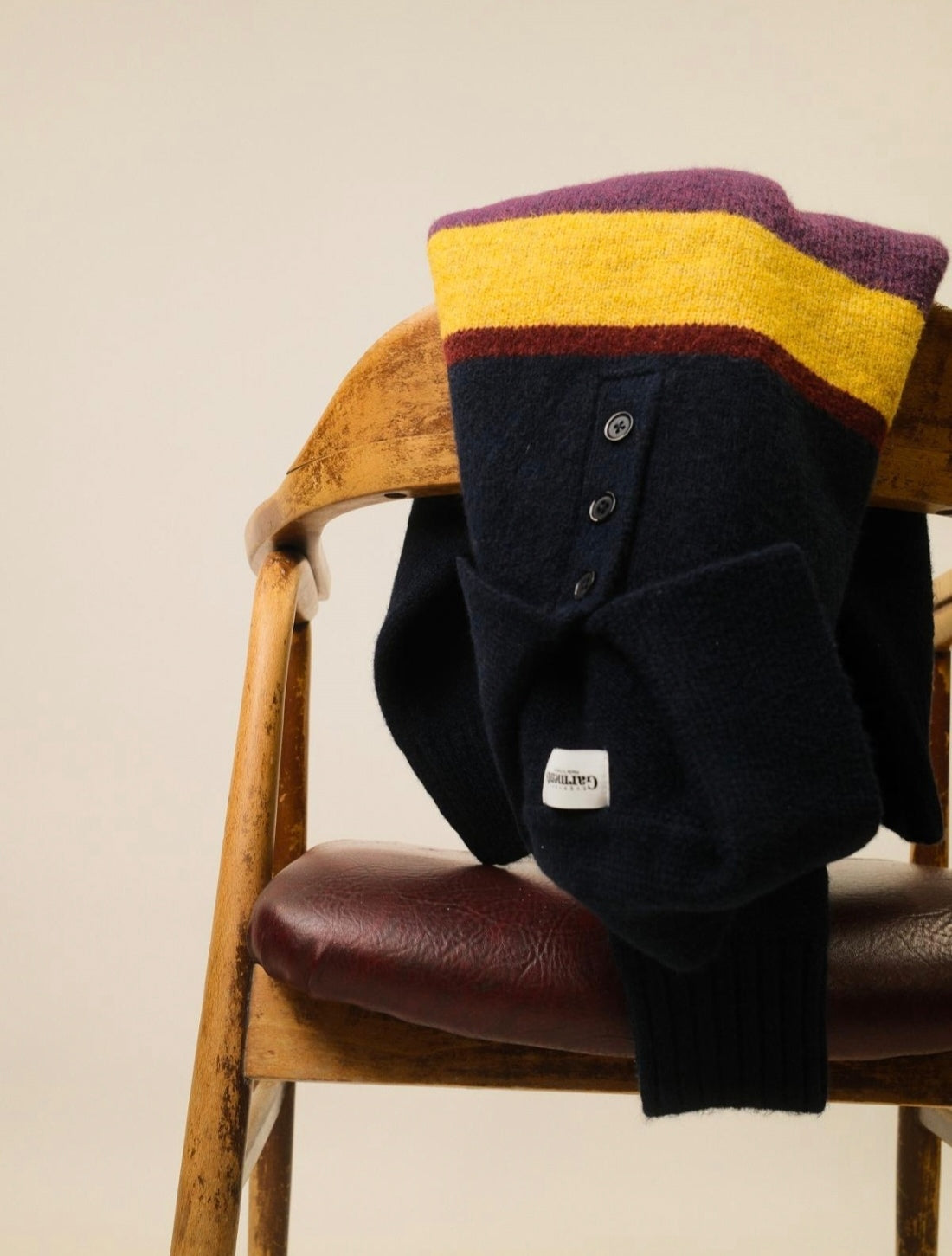 Eric Knitted Rugger Jumper - Navy