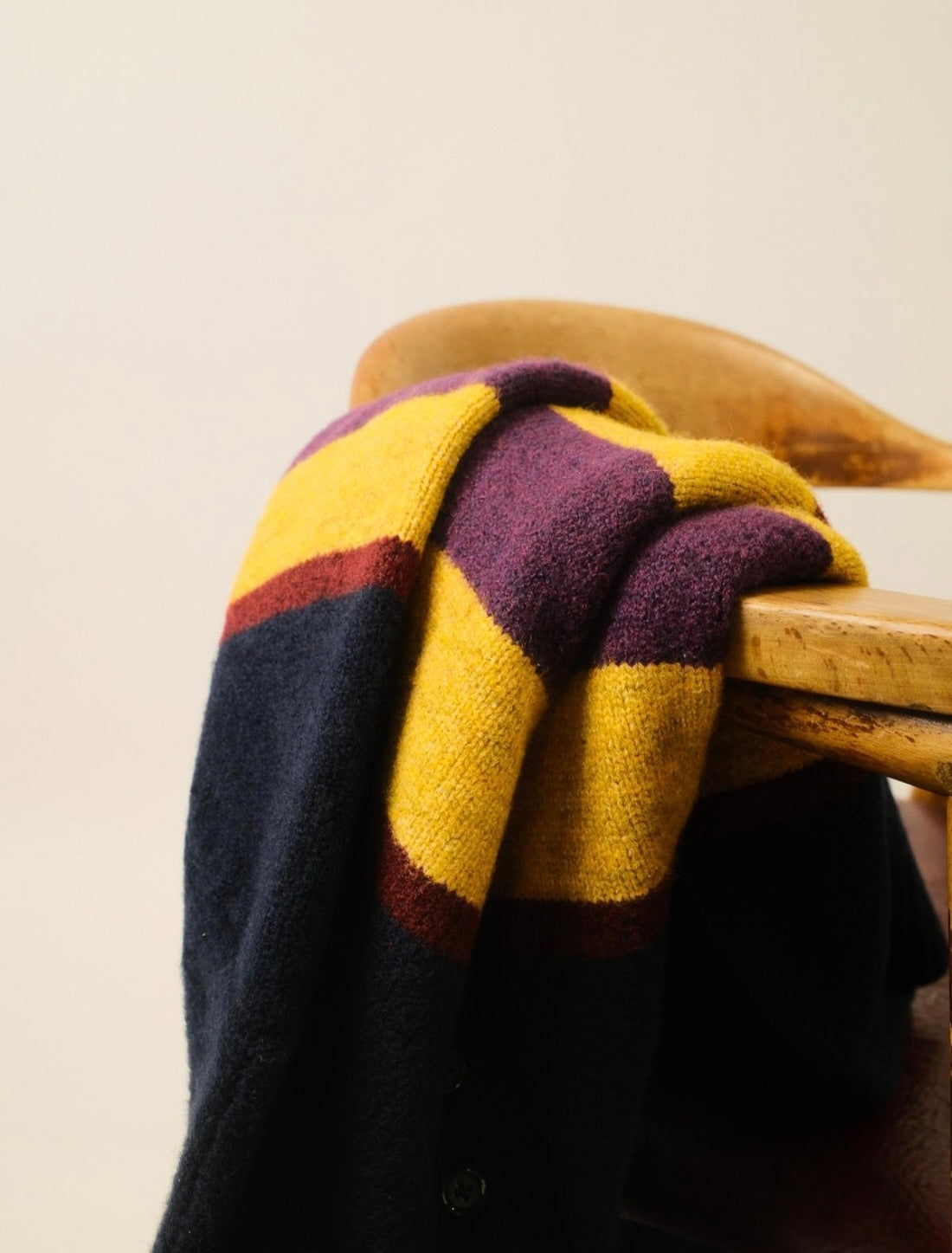 Eric Knitted Rugger Jumper - Navy