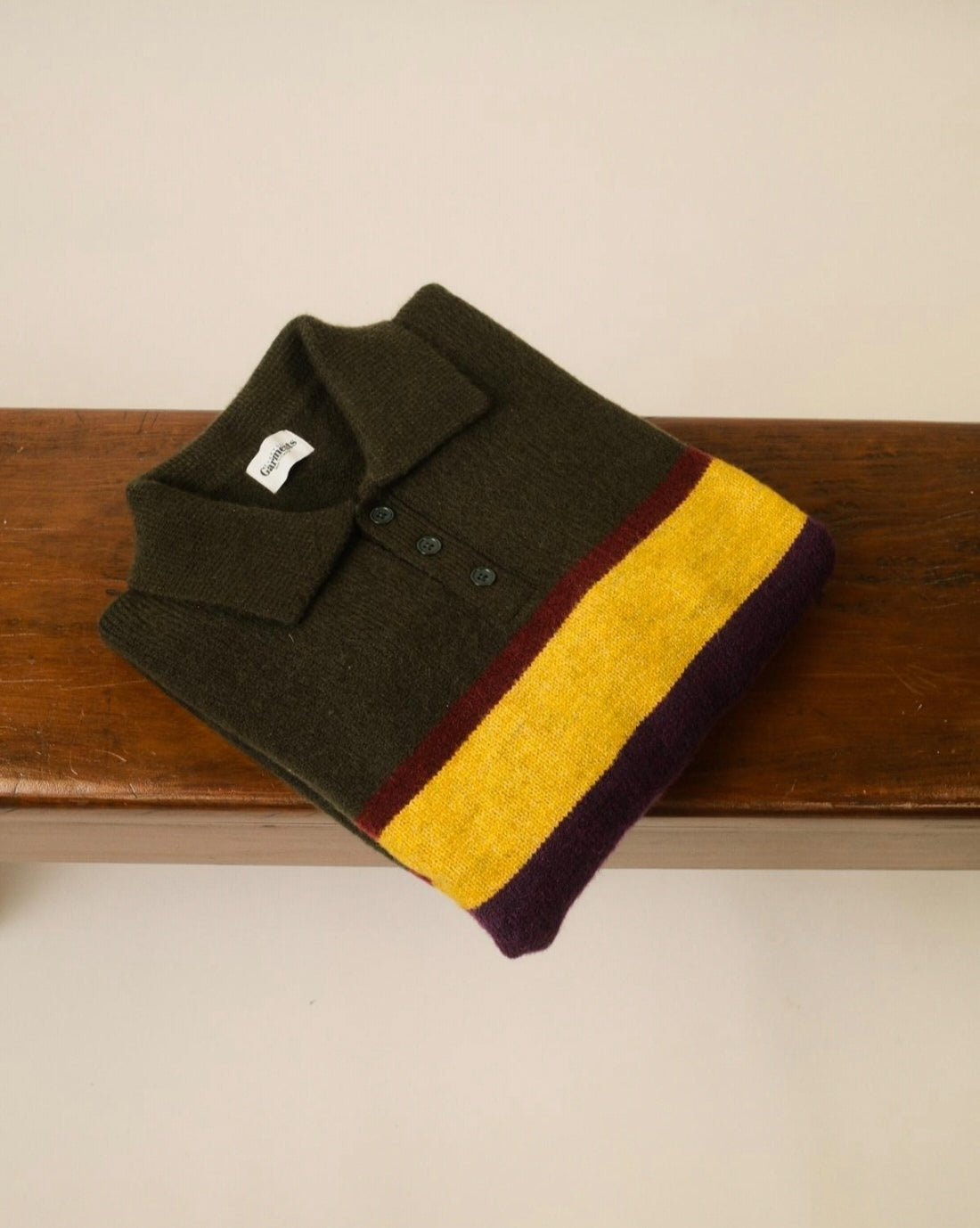 Eric Knitted Rugger Jumper - Green