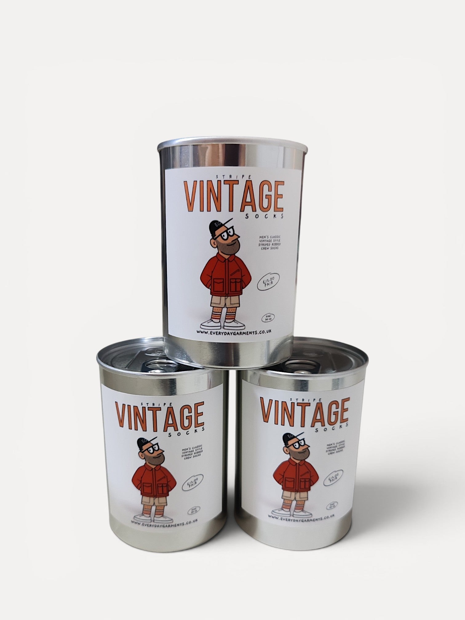 Vintage Style Socks in a can