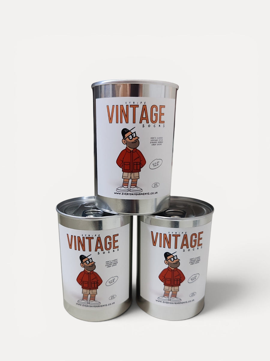 Vintage Style Socks in a can