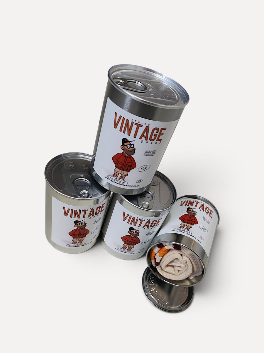 Vintage Style Socks in a can